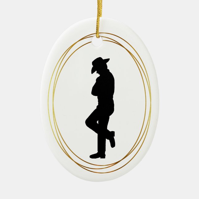Black Silhouette i Cowboyen i Profil Ornament (Framsidan)
