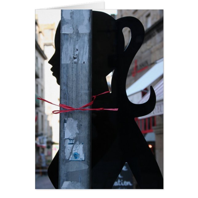 Black Silhouette i gatufotot Hälsningskort (Framsidan)