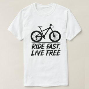 Black Silhouette Mountain Bike Äventyr Art T Shirt