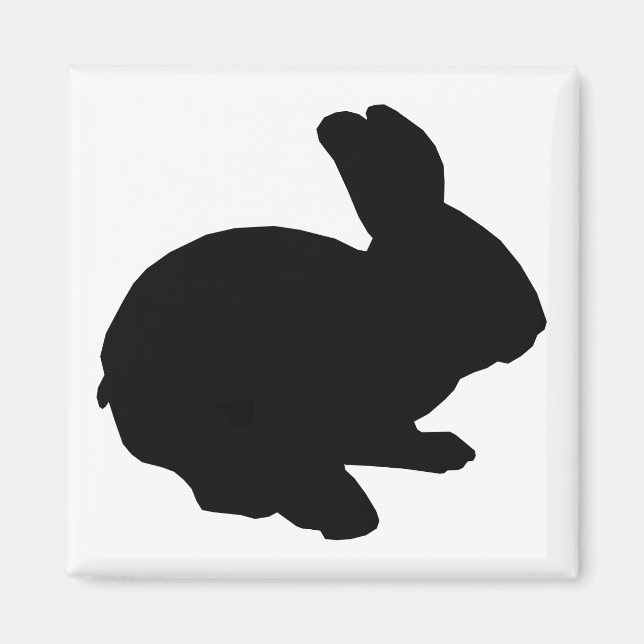 Black Silhouette Påskhare Magnet (Framsidan)