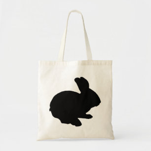 Black Silhouette Påskhare Tote Bag Tygkasse