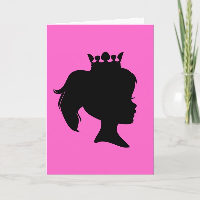 Black Silhouette Princess T-shirts och Gifts Kort (Framsida)