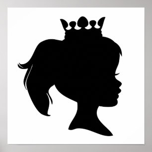 Black Silhouette Princess T-shirts och Gifts Poster