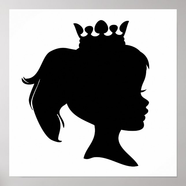 Black Silhouette Princess T-shirts och Gifts Poster (Framsidan)