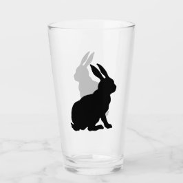 Black Silhouette Sitta Bunny Rabbit Side-profil Glaskopp