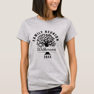Black Silhouette Träd Family Reunion Gift Souvenir T Shirt