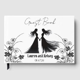 Black Silhouette Wedding Guest Gästböcker