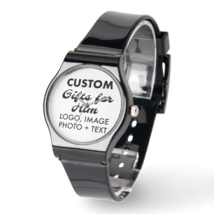 Black Silicone Watch Anpassningsbar Gifts for Him Armbandsur
