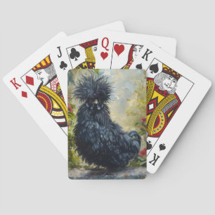 Black Silkie Chicken Painting Casinokort