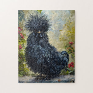 Black Silkie Chicken Painting Pussel