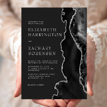 Black Silver Agate Bröllop