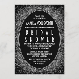 Black & Silver Art Deco Inbjudningskort för möhipp