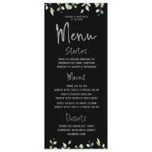 Black & Silver Calligraphy Greenery Bröllop