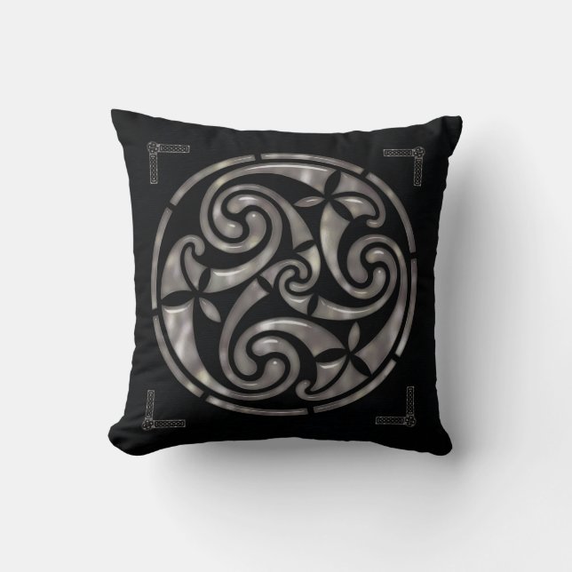 Black & Silver Celtic DECOR Kudde (Framsida)