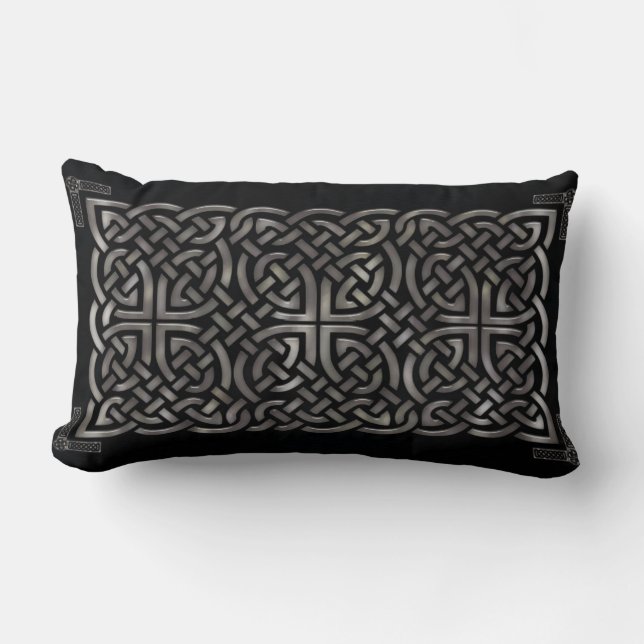 Black & Silver Celtic DECOR Lumbarkudde (Framsida)