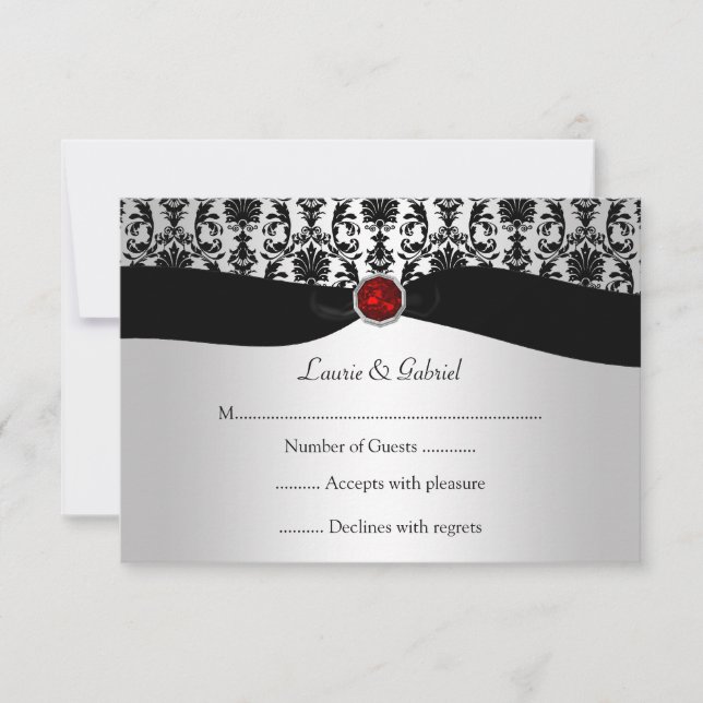 Black Silver Damask Red Jewel OSA Investigation Kort (Framsida)