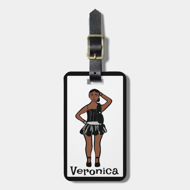 Black Silver Dancer #3 Bagagebricka (Vertikal Framsida)