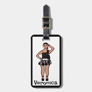 Black Silver Dancer #4 Luggage Tag Bagagebricka