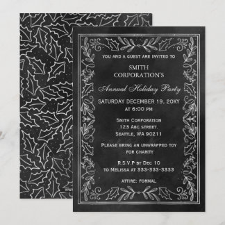 Black Silver Elegant Corporate Julfest Inbjudningar