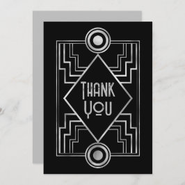 Black & Silver Gatsby-Inspired Art Deco Wedding Tack Kort