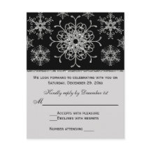 Black Silver Glitter LOOK Snöflingor OSA kort