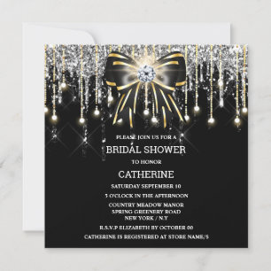 Black silver guld diamant Shimmer ljus elegant Inbjudningar