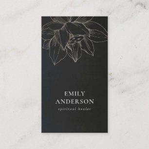 BLACK SILVER LOTUS ENKEL REIKI ANDLIG HEALER VISITKORT