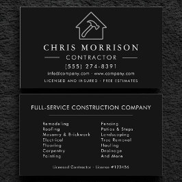 Black Silver Modern Building Construction  Visitkort