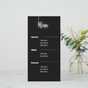 Black & Silver Modern Menykort