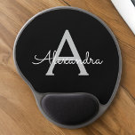 Black Silver Modern Script Girly Monogram Namn Gel Musmatta<br><div class="desc">Monogram för silver och svart lägger du till ditt eget Namn-muspekare (Mouse Pad). Det gör perfekten söt 16-årsjubileum,  bröllop,  möhippa,  årsdag,  babydusch eller bachelorette-fest för någon som glam lyxen och chic stilar i kärlek.</div>