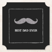 Black Silver Mustache Best Pappa någonsin