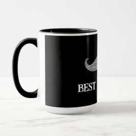 Black Silver Mustache Fars dag Mugg