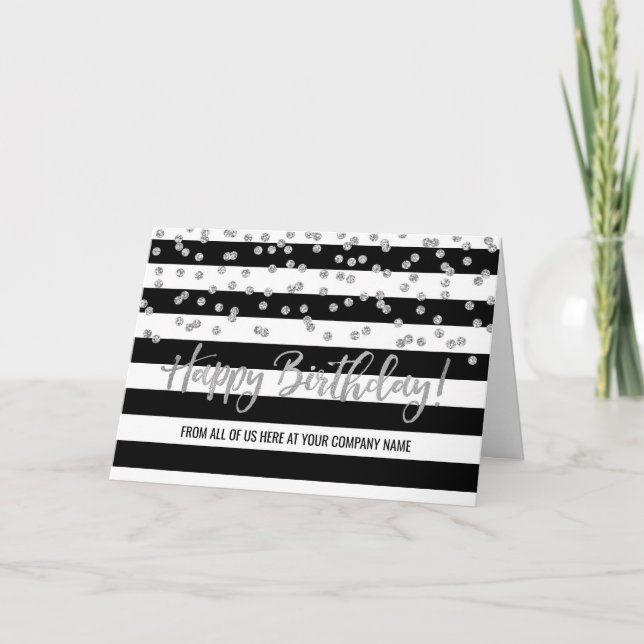 Black Silver Rand Business Group Birthday Card Kort (Framsida)