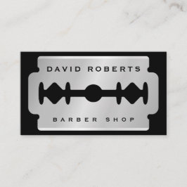 Black Silver Razor Blade Barber Business Card Visitkort