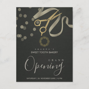 BLACK SILVER RIBBON CUTTING GRAND OPENENING INBJUD VYKORT