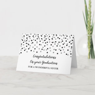 Black Silver Sister Grattis Studenten Kort