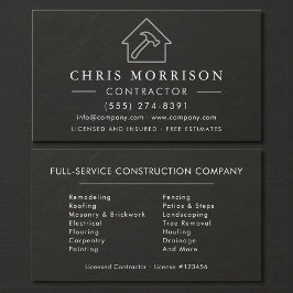 Black Silver Slate Stone Building Construction  Visitkort