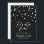 Black & Silver tjugoen på 21:a födelsedagen Party  Inbjudningar<br><div class="desc">Fira din speciella dag med denna minimala inbjudan på 21:a födelsedag. Den här designen har en snyggt som skriver skriptet "21" med sexkantsformad kontur med en kombination av svart och silver färg. Det finns fler utformningar på min butik BaraBomDesign.</div>