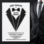Black Silver Tuxedo Bachelor Party Inbjudningar<br><div class="desc">Celebrate single life one last time and invite your pals with this black and silver tuxedo bachelor party invitation.</div>