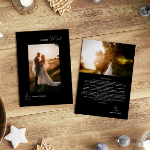 Black Simdern Modern Merry Married Porträtt Helgda Julkort