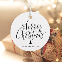 Black Simple Calligraphy Merry Christmas