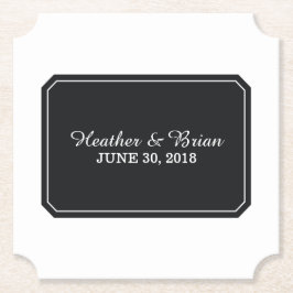 Black Simple Elegant bröllop Underlägg Papper