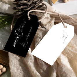 Black Simple Modern God jul Presentetikett