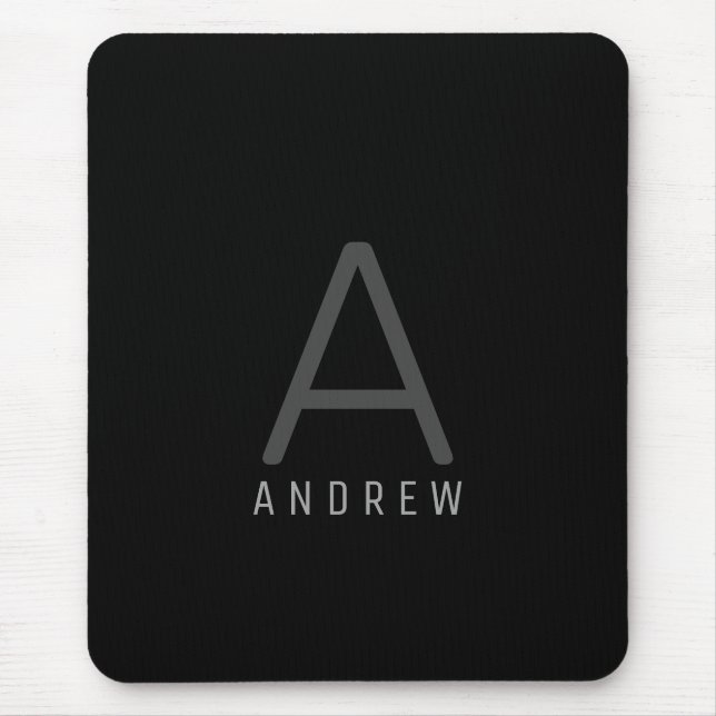 Black Simple Modern Monogramme Musmatta (Framsidan)