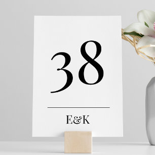 Black Simple Plain Modern Bröllop Bord Bordsnummer