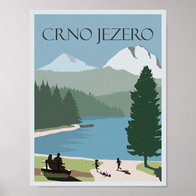 Black Sjö Crno Jezero Montenegro 8.5'x11'''' Poster (Framsidan)