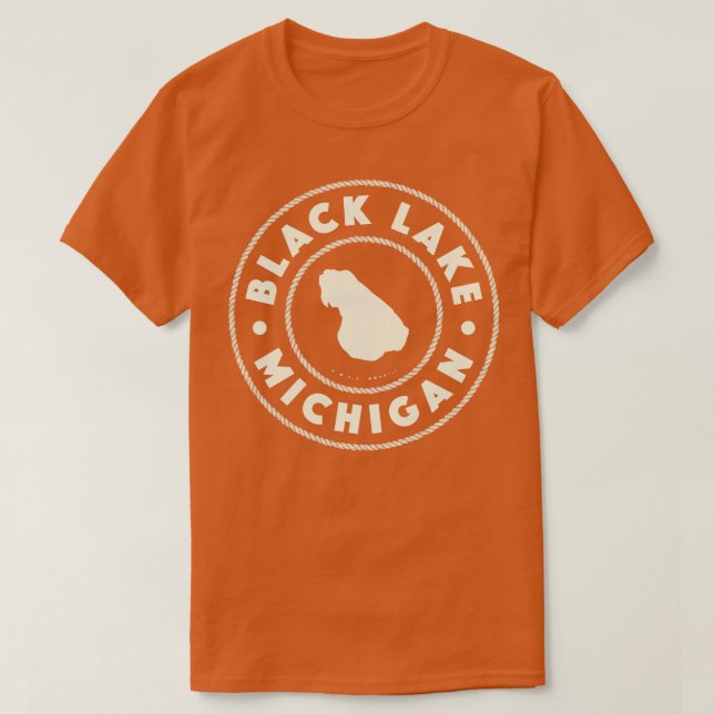 Black Sjö Michigan Circle Tan T Shirt (Design framsida)