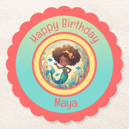 Black Sjöjungfru Birthday Underlägg Papper