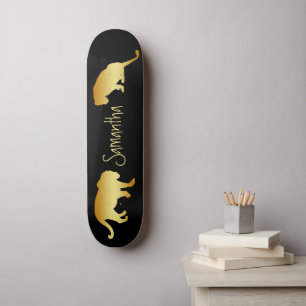 Black Skateboard Guld Lejon personlig
