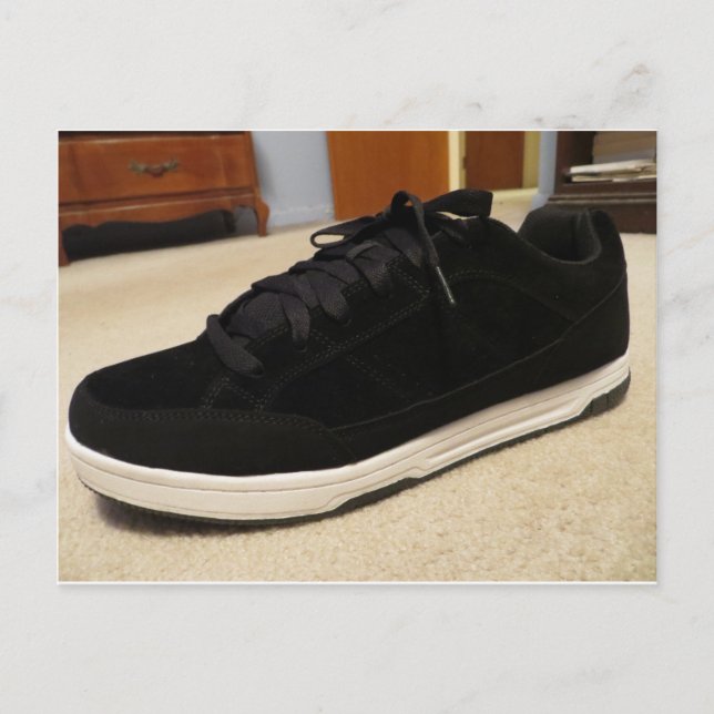 Black Skateboard Shoe Vykort (Framsida)